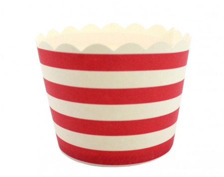 Red and white stripe baking cups - Love The Occasion