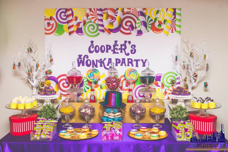 Willy Wonka party dessert table - Opulenticity Party and Buffet Styling (Perth)