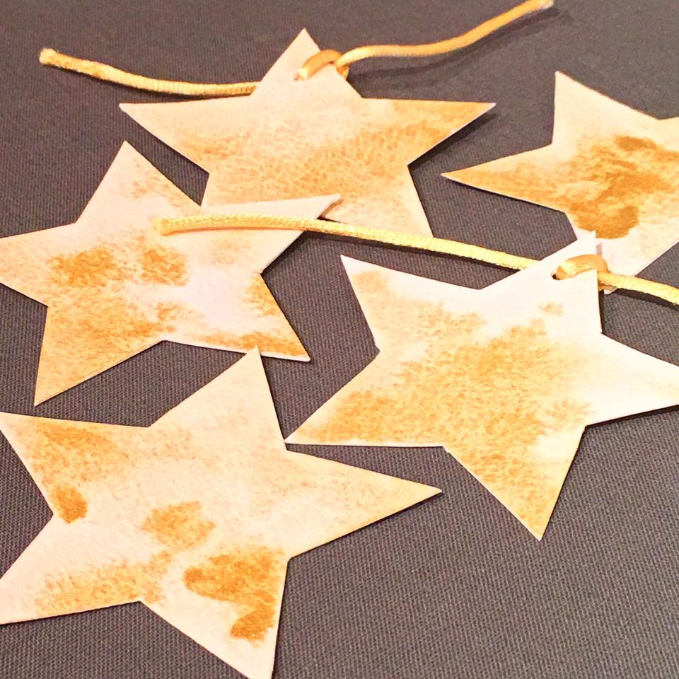 Custom star hand painted gift tags - Elk Prints
