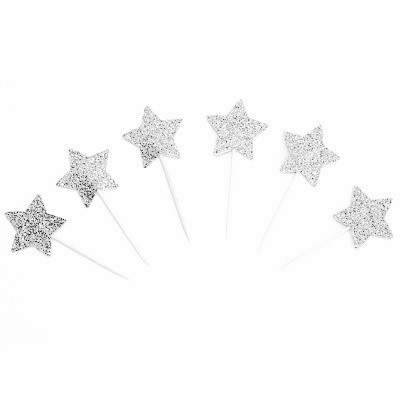 Silver star cupcakes toppers - Ruby Rabbit Partyware