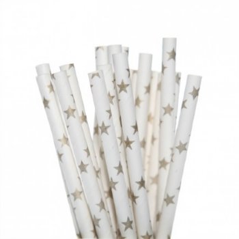 Paper straws with gold stars - Deer Little Parties