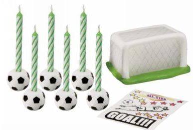 Soccer candles birthday cake kit - Fantasy Kids Parties