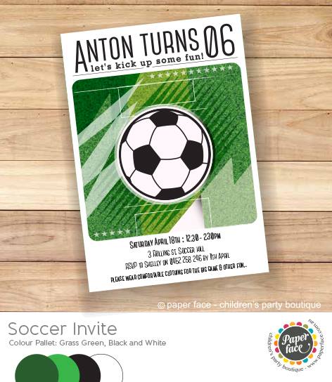 Soccer party invitation - Paper Face
