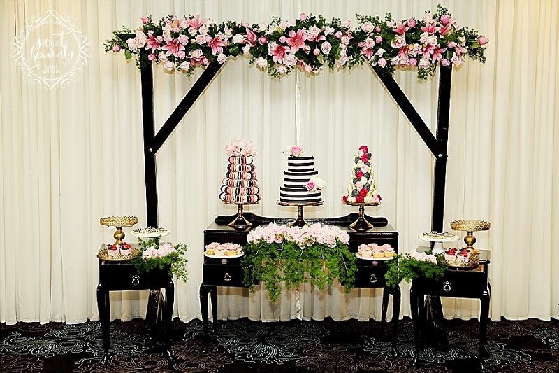 Black console tables and arbour - Sweet Heavenly Events and Hire (Sydney)