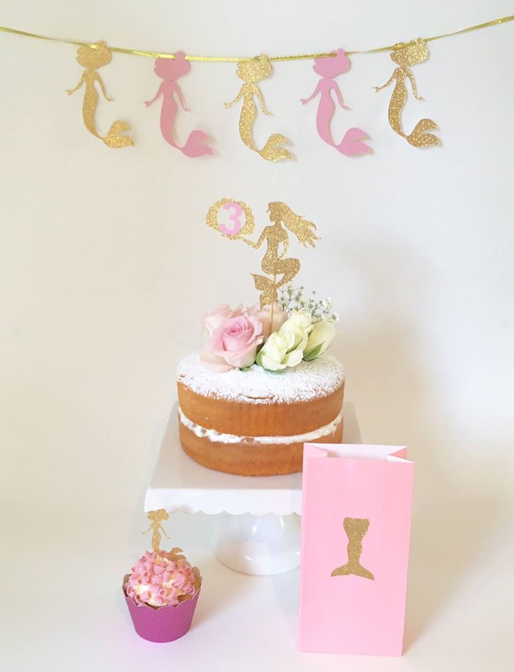pink and gold mermaid theme