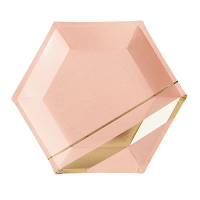 Blush hexagon plates - Ruby Rabbit Partyware