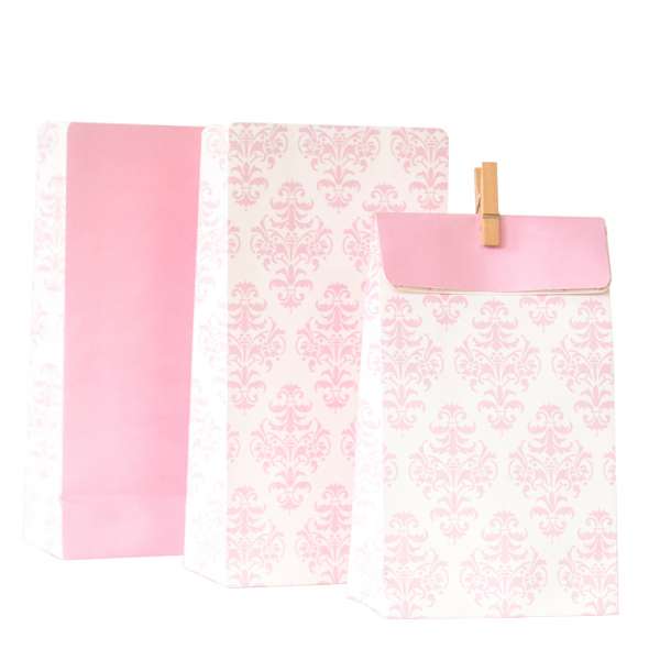 Pink damask bags - The Party Parlour