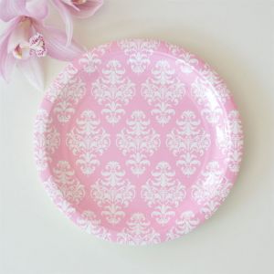 Damask round plates - My Party Boutique