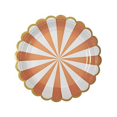 Orange striped plates - Ruby Rabbit Partyware