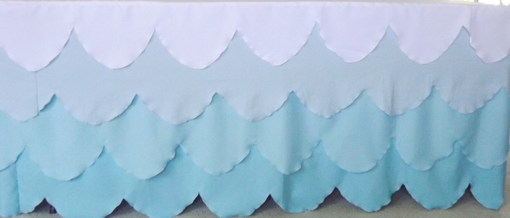Aqua ombre tablecloth for hire or purchase - Saffy and May (Qld)