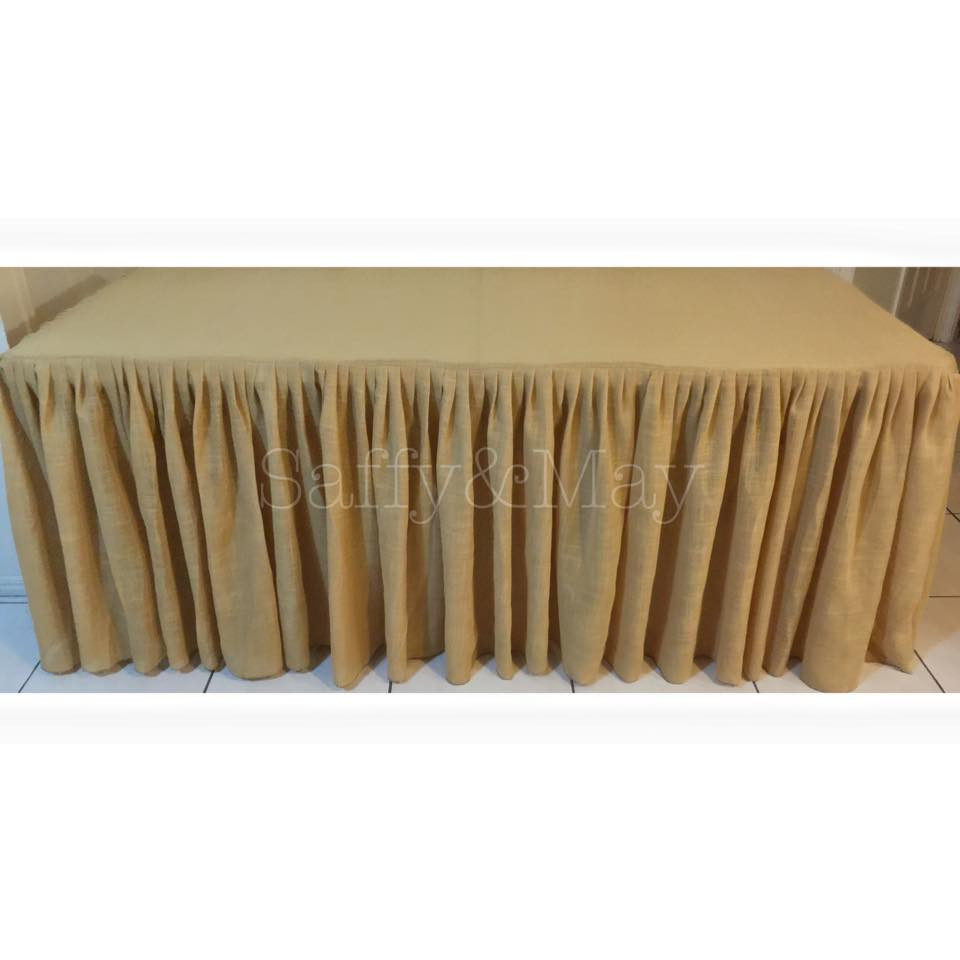 Hessian gathered tablecloth - Saffy and May