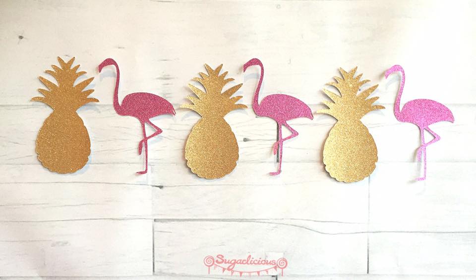 pineapple and flamingo garland - sugarlicious
