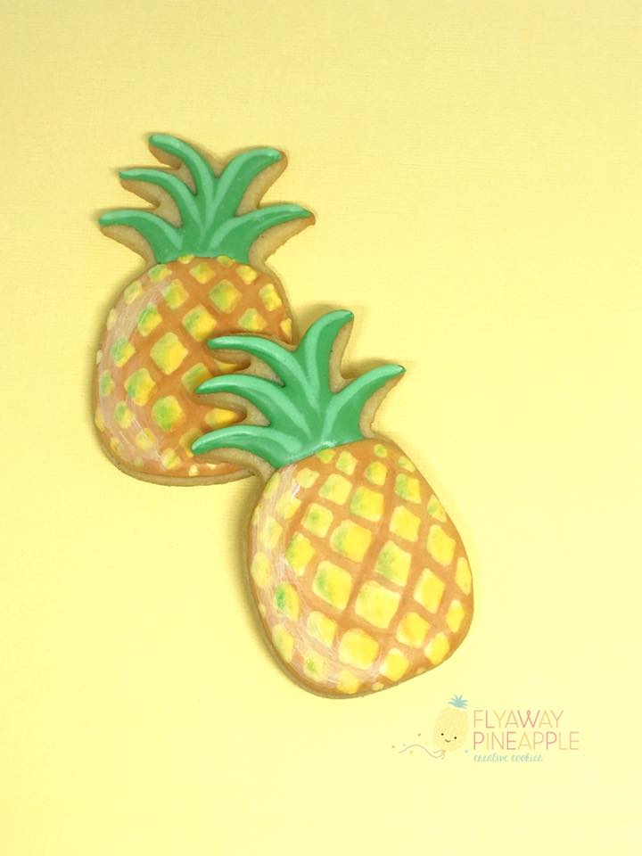 pineapple themed cookies - flyaway pineapple
