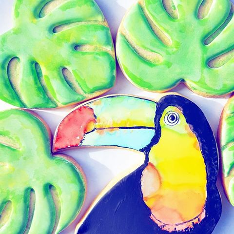 tropical themed cookies - frosted by nicci