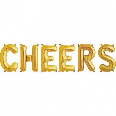 cheers gold balloons - ruby rabbit partyware