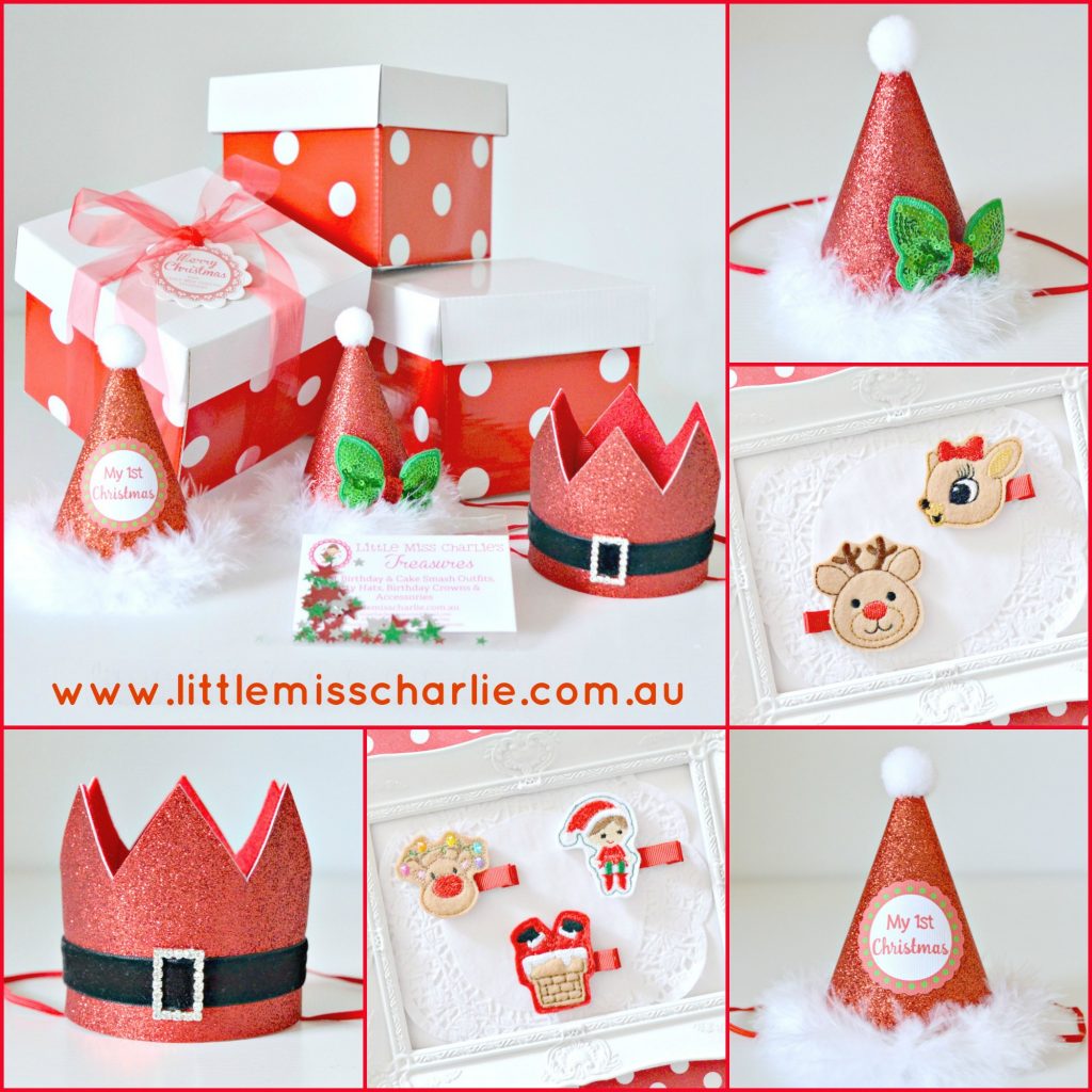Christmas hats and hair accessories - Little Miss Charlie's Treasures