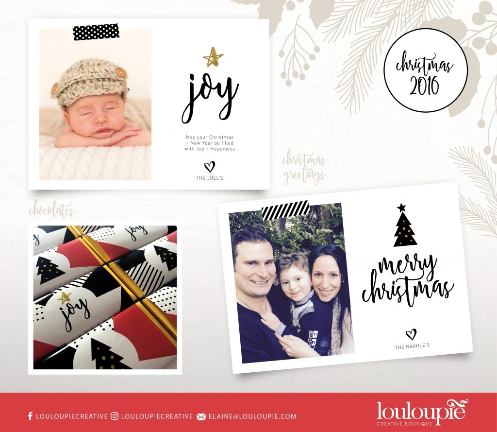 Christmas cards and chocolate wrappers - Lou Lou Pie Creative