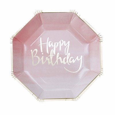 Ombre pink party plates - Ruby Rabbit Partyware