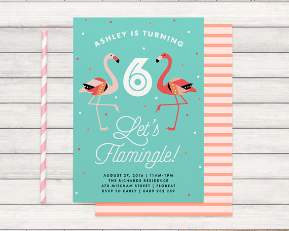 flamingo party invitation - bonjour berry