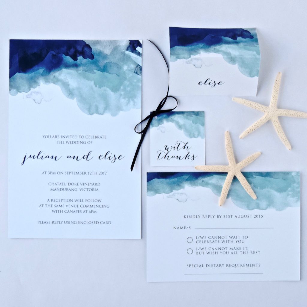 beach theme wedding invitations