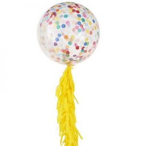 rainbow confetti balloon - ruby rabbit partyware