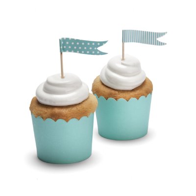 turquoise cupcake baking cups - little kite