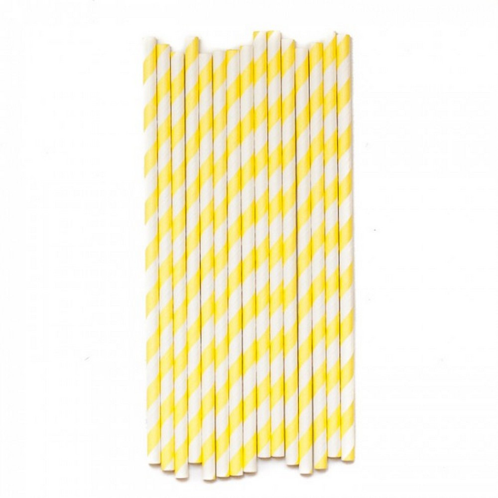yellow paper straws - the little event company