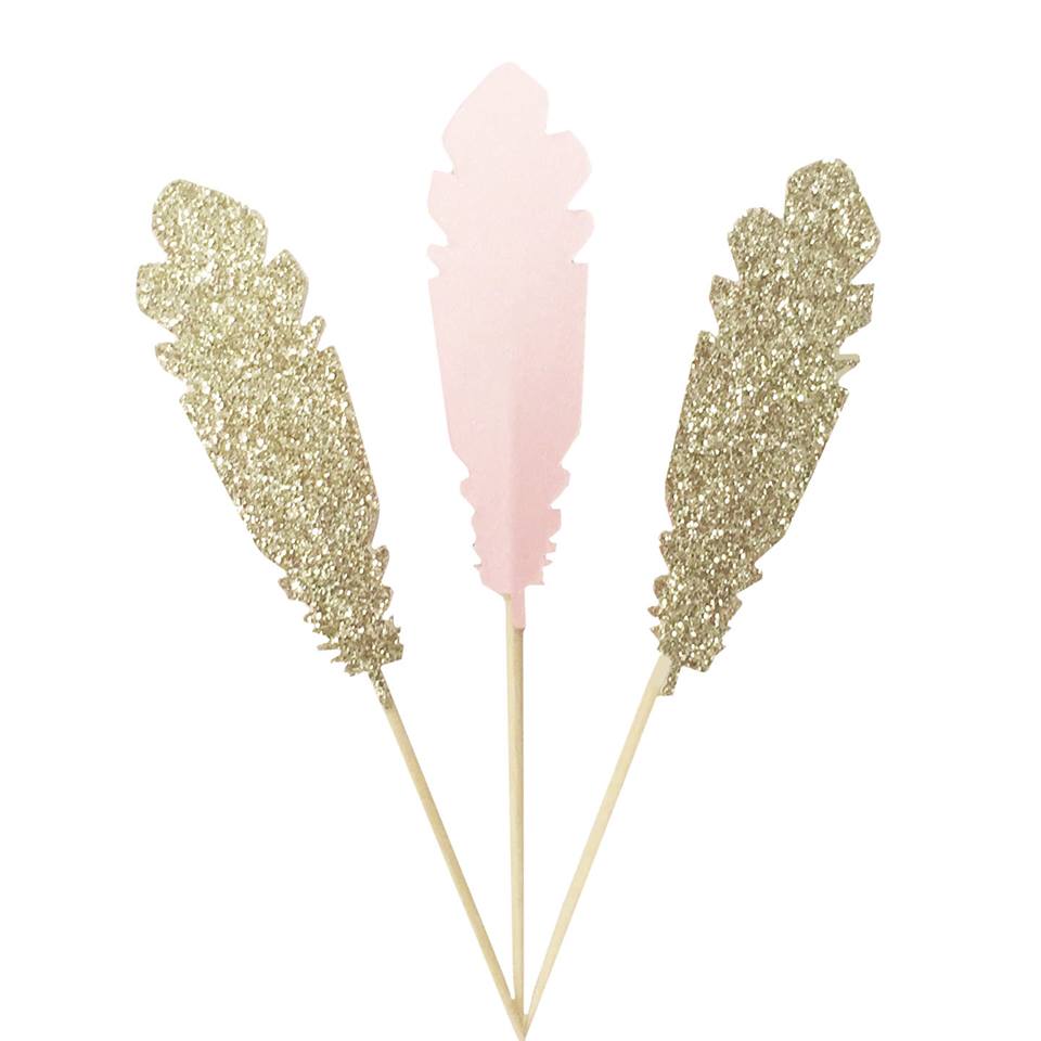 feather cake toppers
