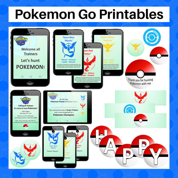 pokemon go party printables