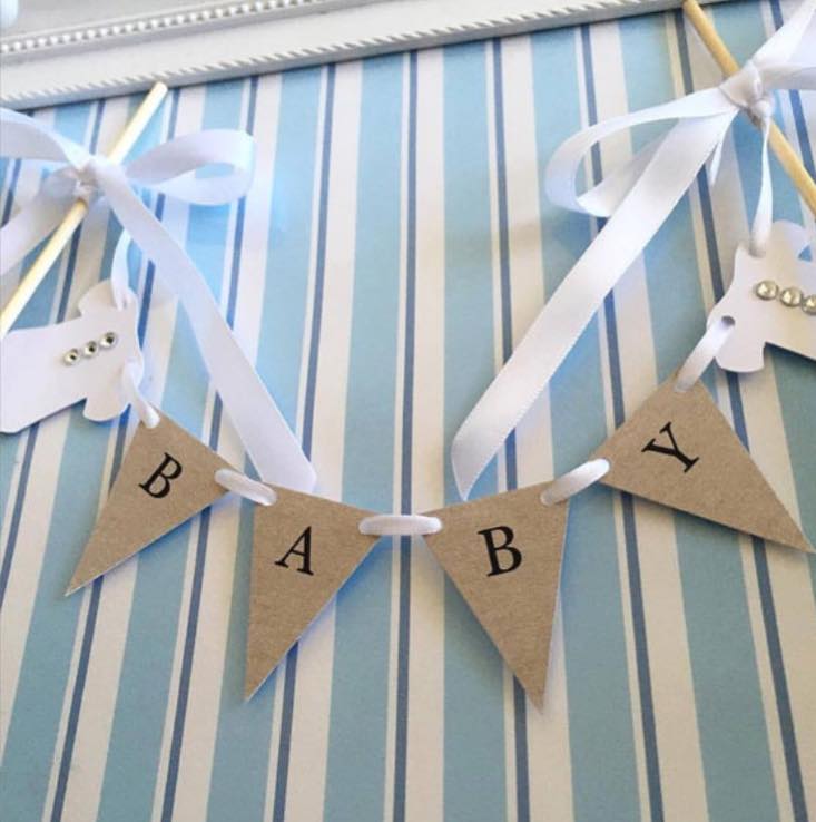 baby shower bunting cake topper