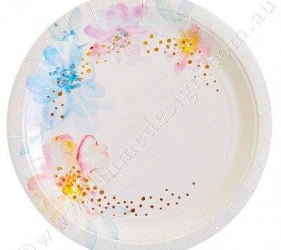 floral paper plates