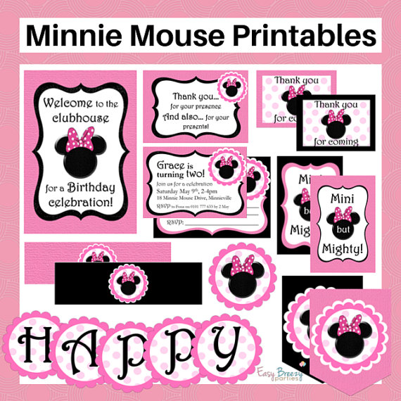 minnie mouse party stationery
