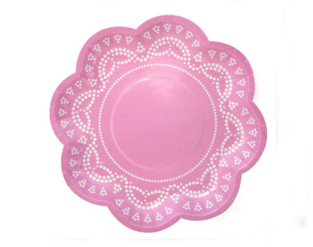 vintage pink party plates