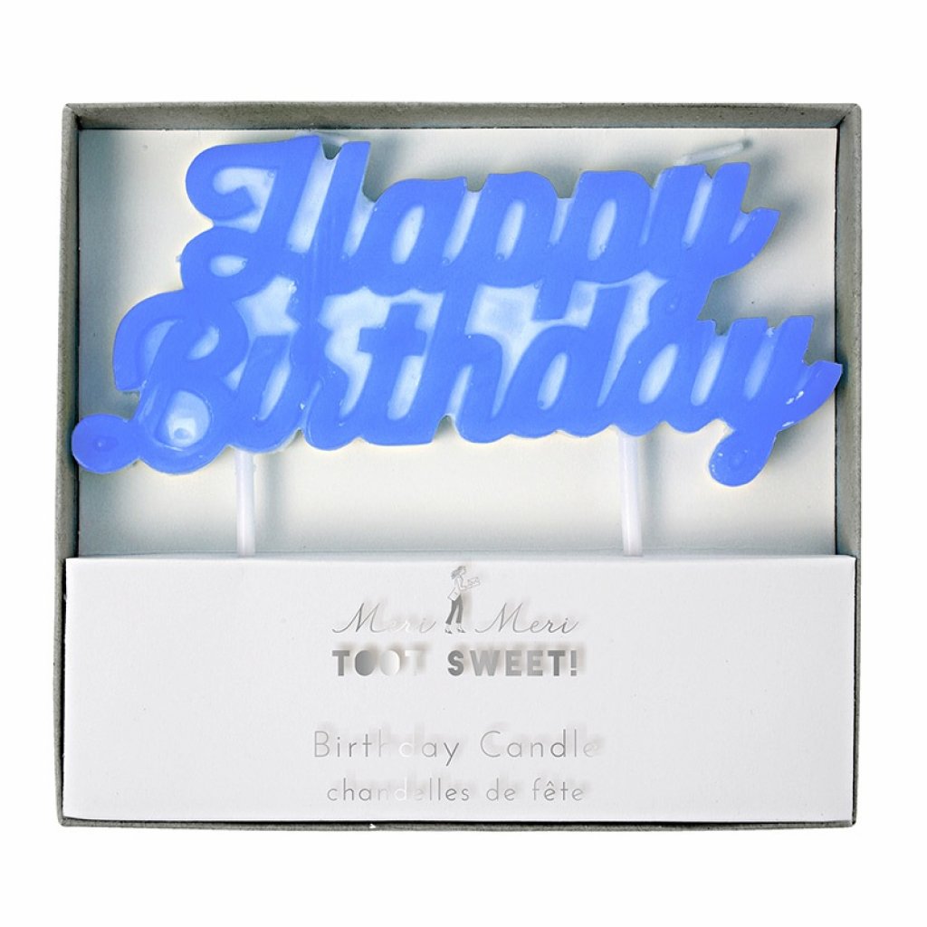 blue birthday candle