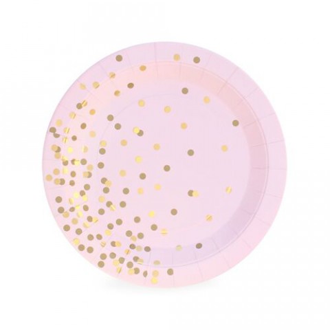 pink and gold plates