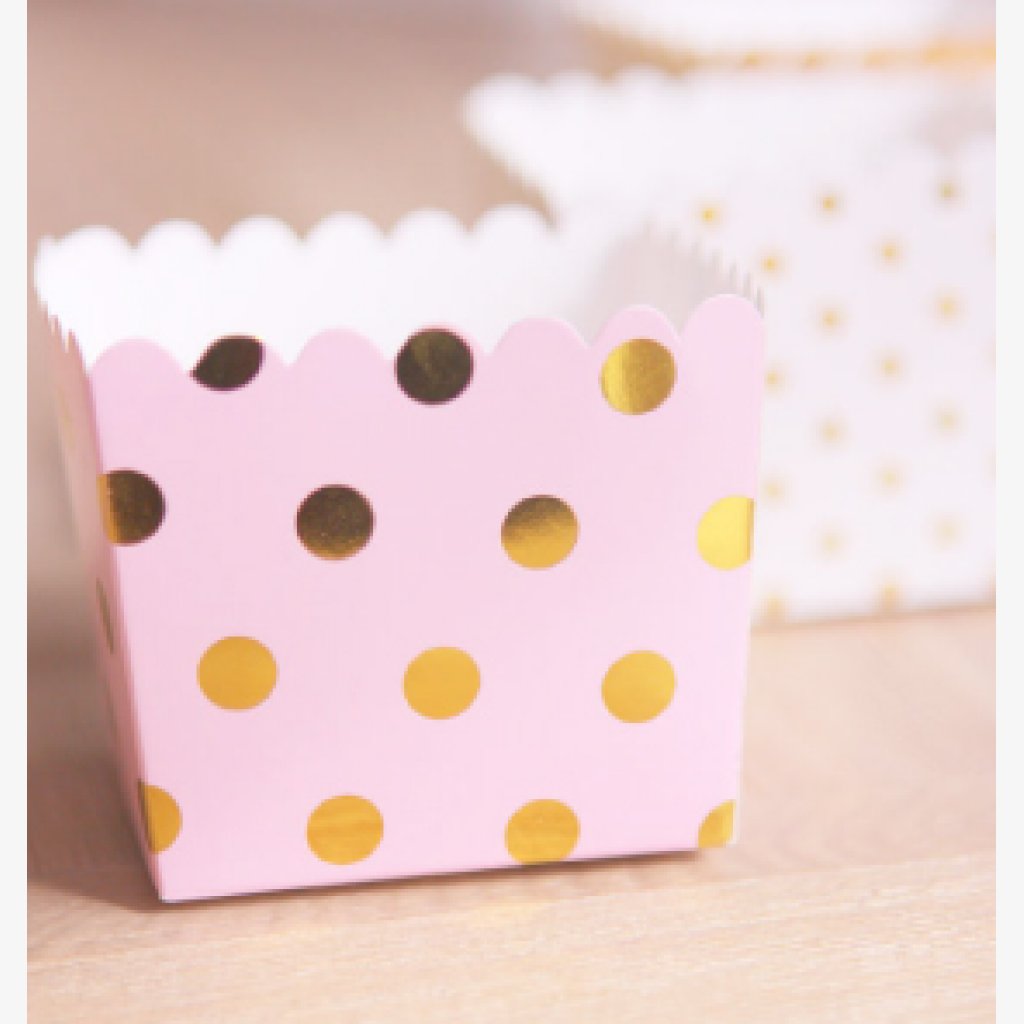 pink and gold party favours
