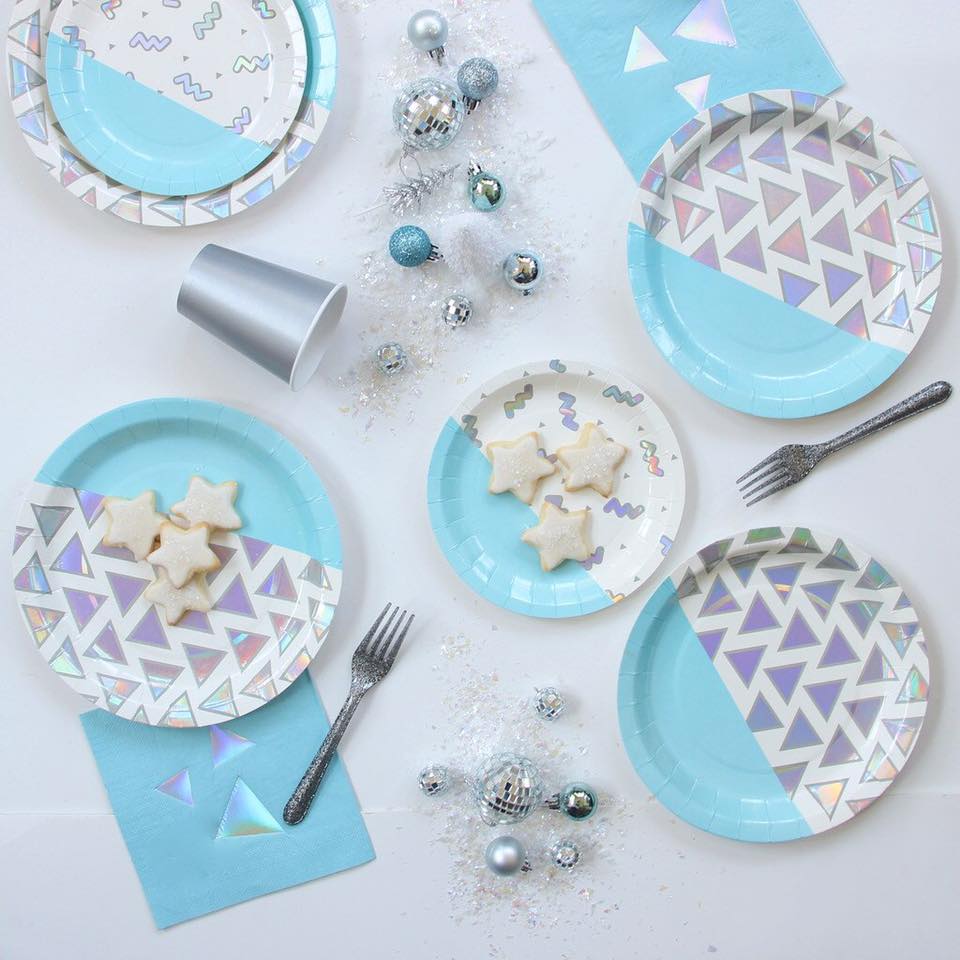 disco party tableware