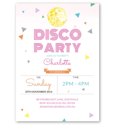 disco party invites