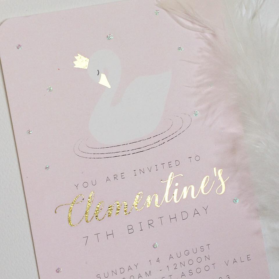 swan party invitations