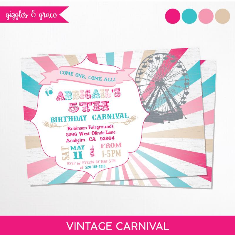 carnival party invitations