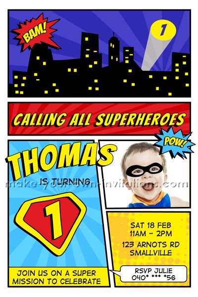 superhero party invites
