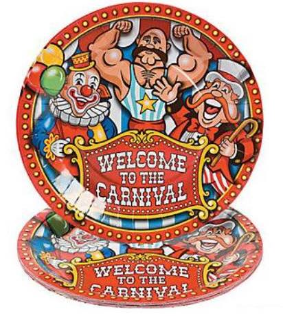 carnival themed paper plates